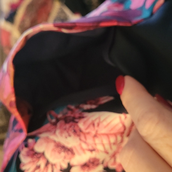 RSVP by Talbots sz 14 fall floral print navy pink lined dress with pockets - Picture 12 of 12